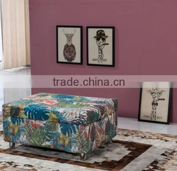 China Suppier Fabric Square Ottoman Stool photo-6
