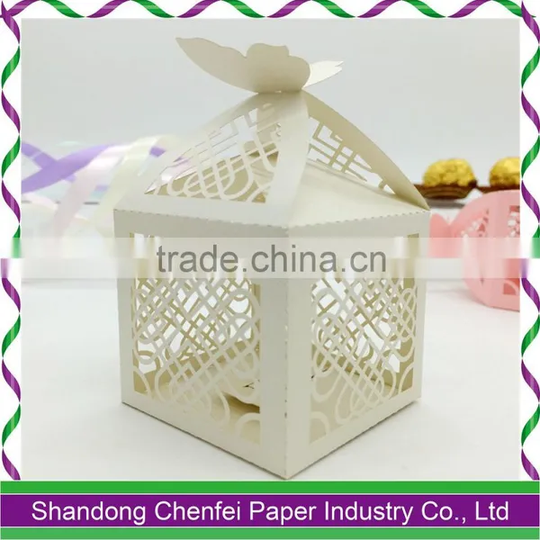 Wholesale Laser Cut Unique Empty Candy Box for Wedding