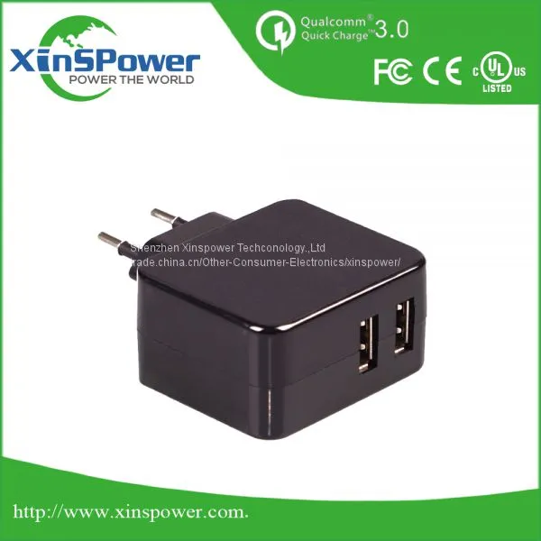 Shenzhen Factory Sale Best Price EU Plug 5V 3.4A Dual Port Portable USB Charger photo-4