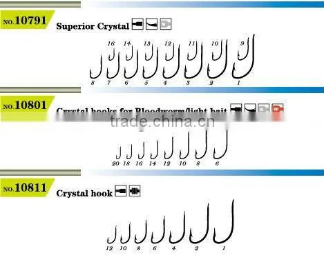 Crystal Hooks for Bloodworm Fishing Hooks