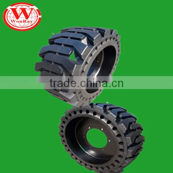 Hot Sale Quality Assured Rubber Solid Skid Steer Tires With Holes and Rims16/70-20 for Bobcat photo-2
