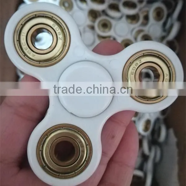 Hybrid Si3n4 Ceramic Bearing Hand Spinner Fidget Toy White Color ABS Mold PLASTIC Holder With Gold Bearing 608zz photo-2