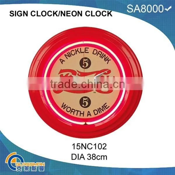 Neon Clock Neon Light Wall Clock photo-2