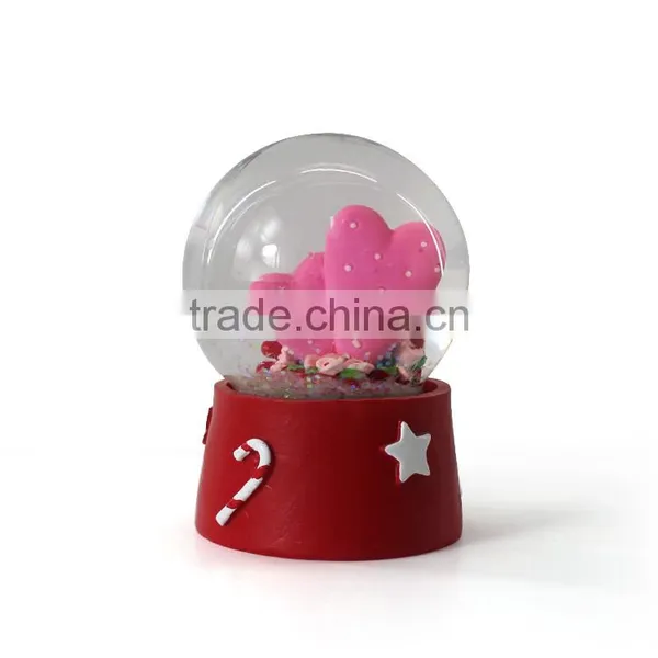 Double Heart Shape Personalized Snow Globe photo-5