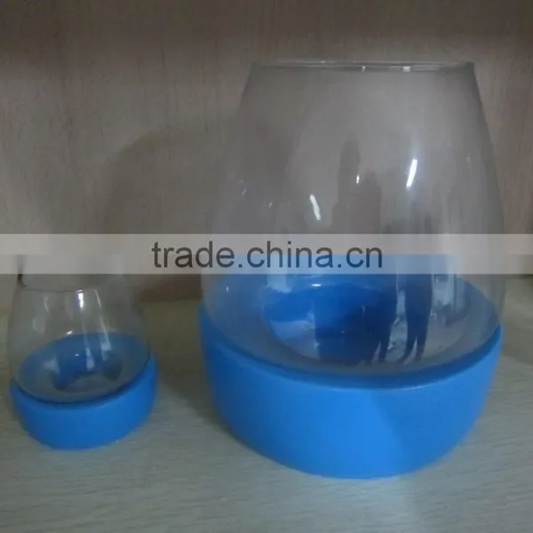 Fake Stone Candle Holder With Cylinder Glass photo-2