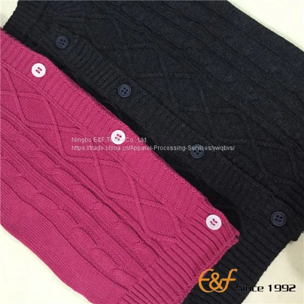 Girl Short Sleeves Cable Cardigan Sweater photo-5