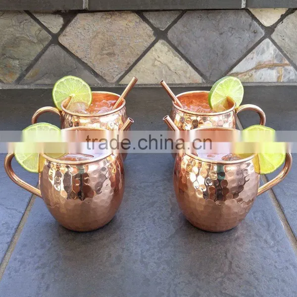 Solid Copper Hammered Moscow Mule Mug 16 Oz With Gift Box photo-4