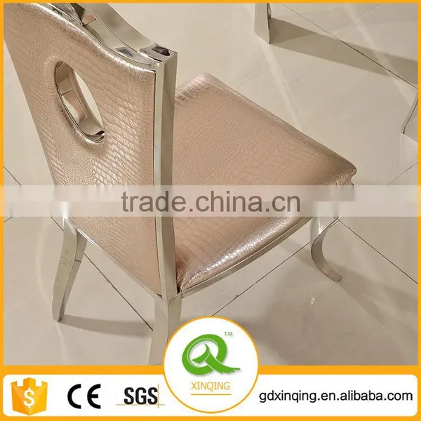 Manufacturer Best Price Popular PU Dining Chairs High End Kitchen Dining Chairs Stainless Dining Chair photo-2