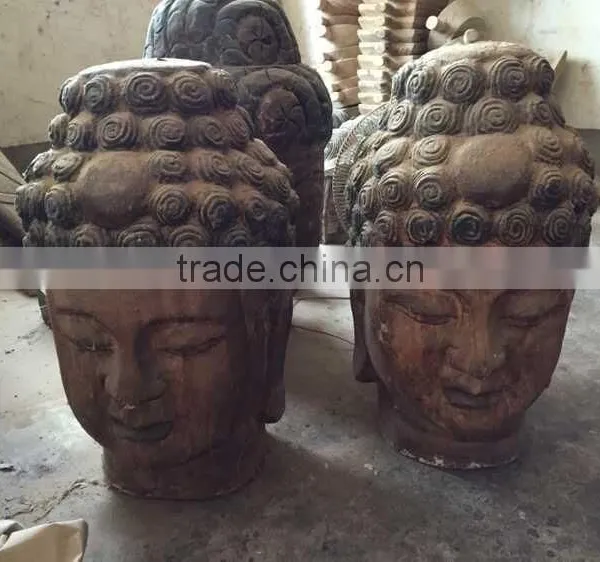 Hand Carved Antique Imitation Wooden Buddha Head for Sale