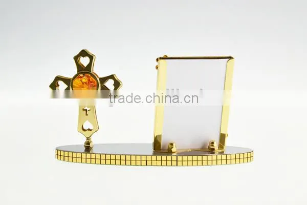 New Product 24K Gold Plated Cross Photo Holder With Crystals From Swarovski photo-2