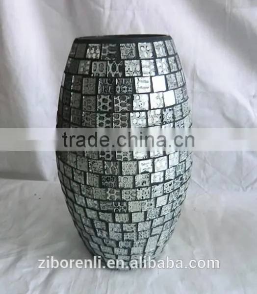 New Design Leopard Print Pattern Oval Shaped Glass Vase photo-3