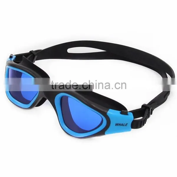 2015 New Panoramic Silicone Adult Swimming Goggles With Blue Mirrored Lens (MM-7203) photo-3