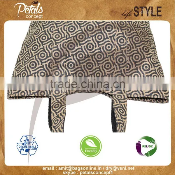 Luxary Handle Jute Tote Bag From India photo-4