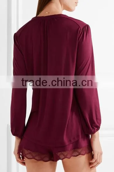 Pajamas Women Summer Jersey Adult Onesie Pajama Tops 100% Cotton Jersey Pajamas photo-3