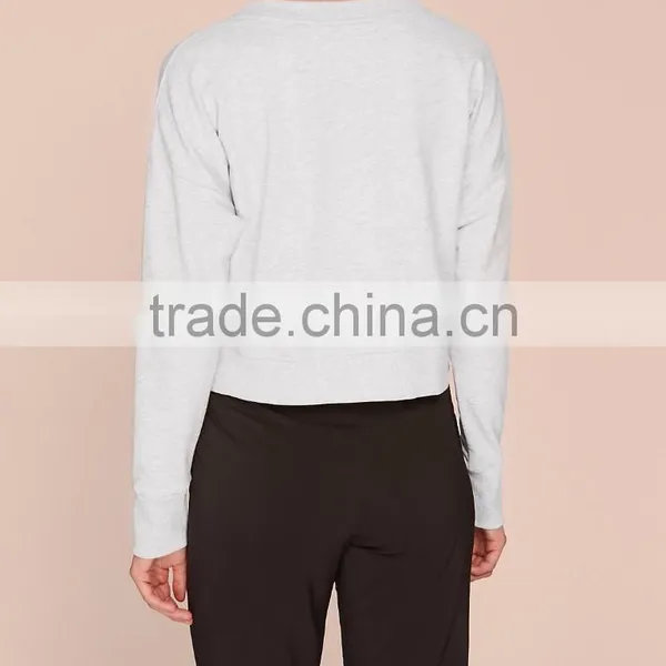 Women Sweatshirt Without Hood Active Soft Cotton Plain Dyed Long Sleeve Crew Neck Sweatshirt Oversized photo-3