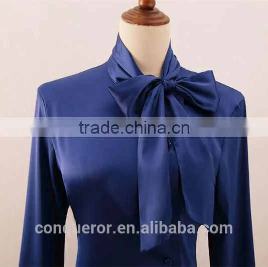 Made to Measurepurple Silk Cotton Blended Business and Casual Shirt for Office Women photo-2