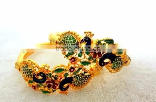 Stylish Micro Gold Plated Kadas, Wholesale Fancy Indian Kada Bangles photo-2