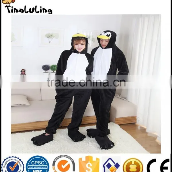 Hot Sale Unisex Flannel Lovers Couples Animal Pajamas One Piece Cartoon Cosplay Pajama Costume Adult Bird Pajama Sleepwear photo-3