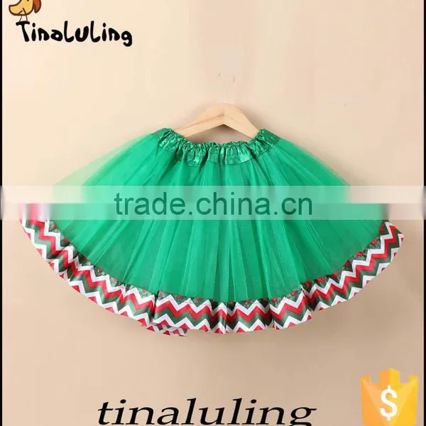 2016 Latest New Arrival Tulle Skirts Kids Christmas Green Tutus Baby Pettiskirts With Satin Ribbons photo-4