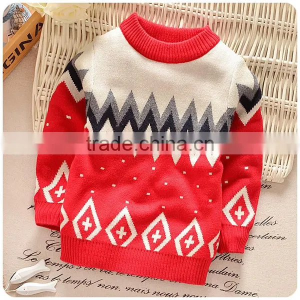 Thick Winter Fashion Low MOQ Boy Child Sweater Knitting Patterns Star Kids