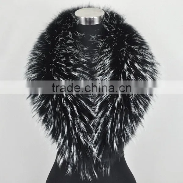 Myfur Red Color Customized Raccoon Fur Trim Hood Collar For Winter Coat photo-3