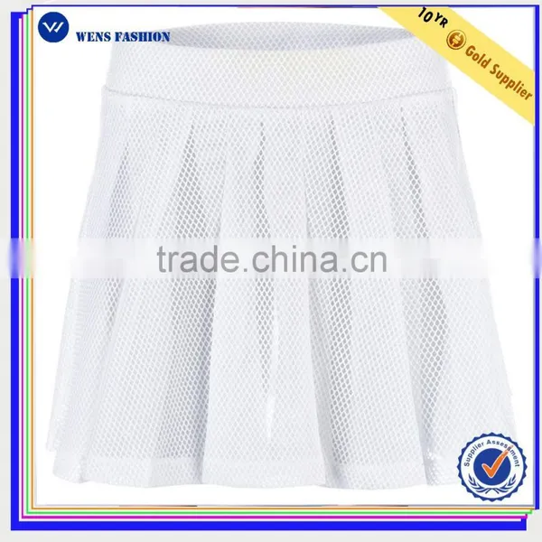Custom White 100%polyester Stripe Casual Wear Tennis Skirt Wear photo-2