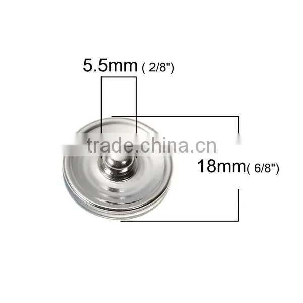 18mm Glass Fit Snap Button Bracelets Round Silver Tone At Random Eye Pattern photo-2
