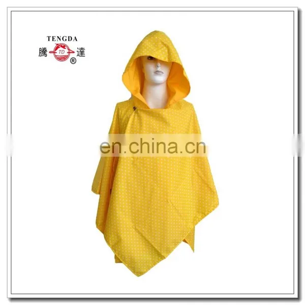 raincoat factory cheap yellow polyester rain cape