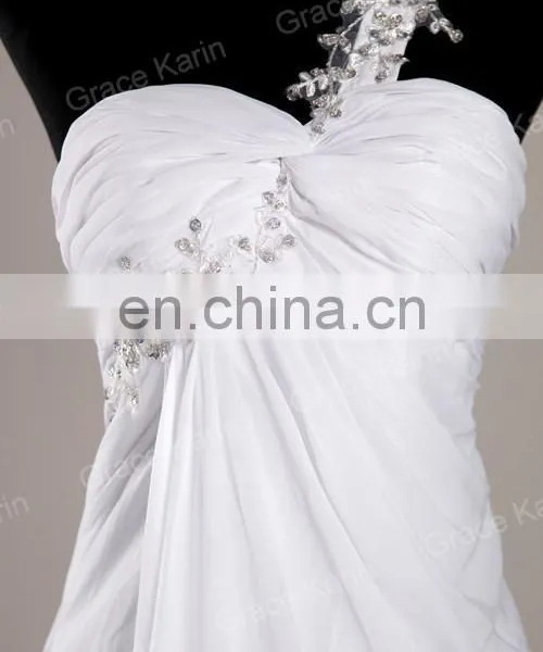 2015 Sexy White Long Evening Dresses Grace Karin Floor Length Backless Dresses Evening CL3122 photo-5