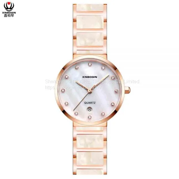 XINBOQIN Factory Original Brand Luxury Custom LOGO Latest Model Quartz Waterproof Acetate Women's Watch photo-4
