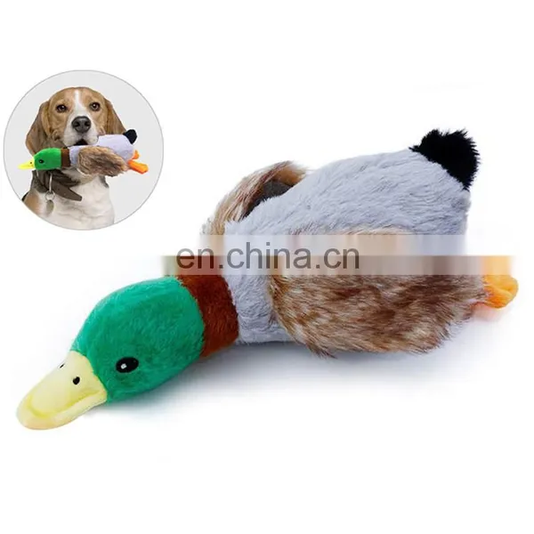 Eco-Friendly Animal Shaped Wind Duck Flippers String Pet Squeaky Plush Toy for Dog photo-2