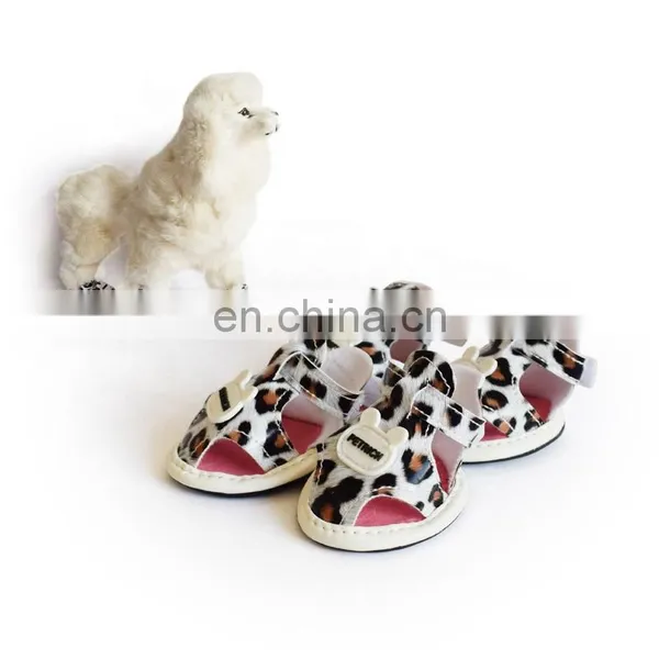 Dog Shoes Dog Sandals Teddy Bear VIP Dog Shoes Cover Crown Sandals Leopard Shoes photo-3