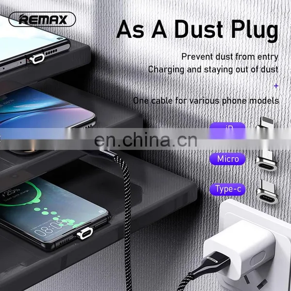 Remax RC-158 Two-color Braided Zinc Alloy Shell Mobile Phone Fast Charging Cable Fast Data Magnetic Charging Cable photo-3