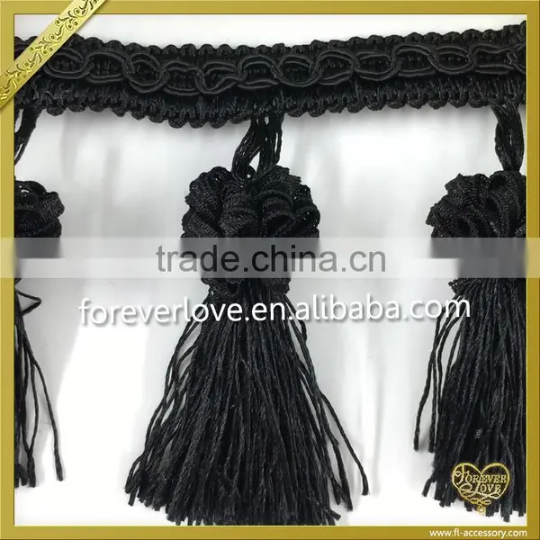 2016 Hot Sale Silk Cord Tassel Trim Fringe for Curtain FT-011 photo-2