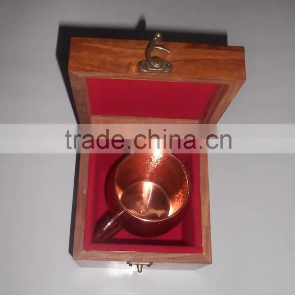 Copper Moscow Mule Mug Set Of Two With Wooden Box, Copper Mug With Custom Packing Service photo-3