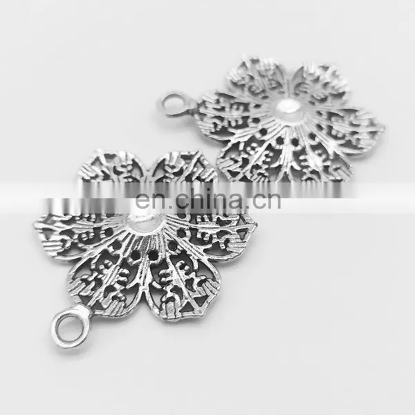High Quality Zinc Alloy Metal Making Accessories Metal Alphabet Small Leaf Charm Pendant Jewelry photo-4