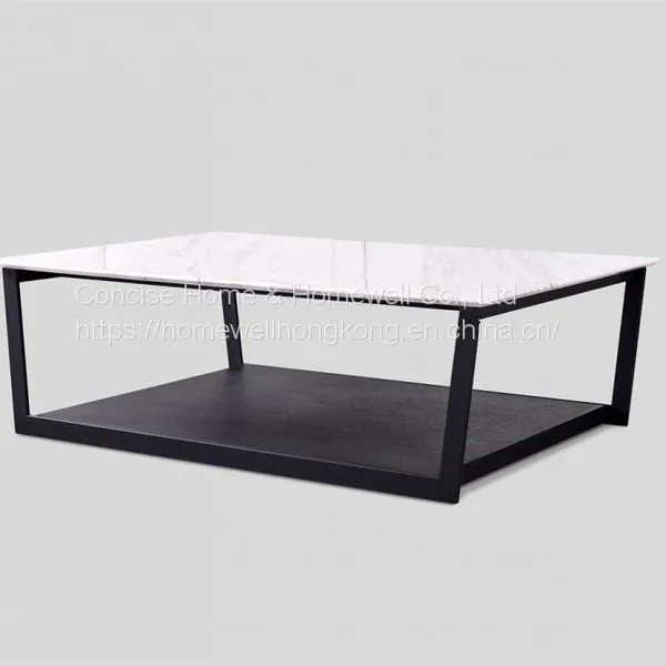 Modern real marble or wooden top rectangular LT1505-1 coffee table