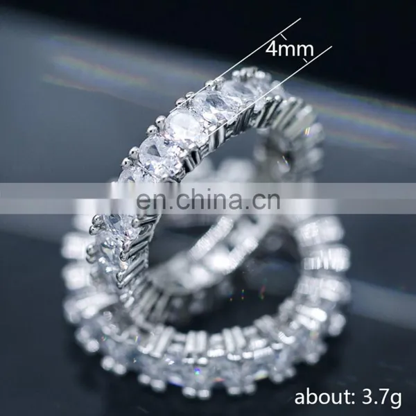 Fashion Custom Design Popular, New Fashion 925 Sterling Silver Bling Bling Baguette Classic Diamond Ring for Women/ photo-3
