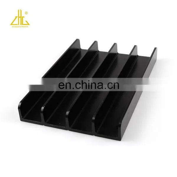 Black Powder Coating Aluminum Extruded Parts Custom For Industry ZHONGLIAN photo-3