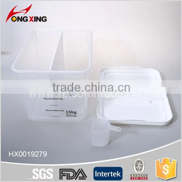 Transparent 15L Plastic Dry Food Container With Compartment photo-5