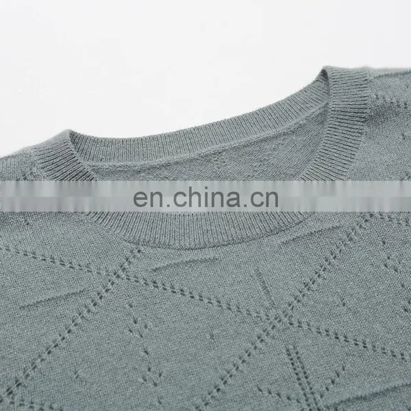 Solid Color Short Sleeve Women's Casual Knitted Cashmere Pullover Factory Customized Design Crew Neck for Spring Season photo-3