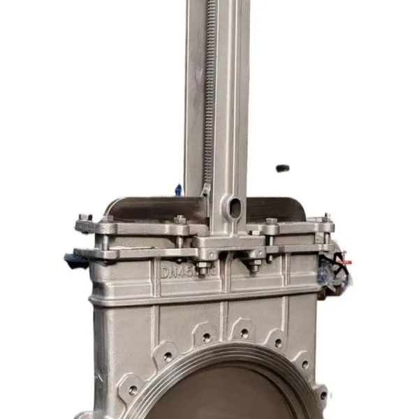 CF8 SS 303/304/316L/201 Stainless Steel Knife Gate Valve Pneumatic Petal Type 8 Inch Dn80 Knife Gate Valve photo-5