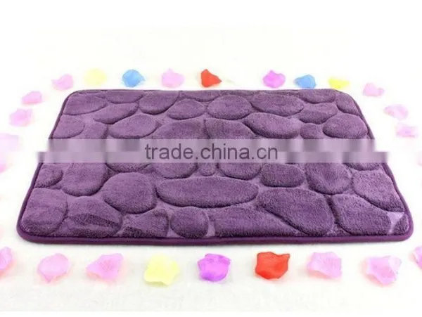 Machine Made Modern Stone Design Red Coral Fleece Face Mat photo-4