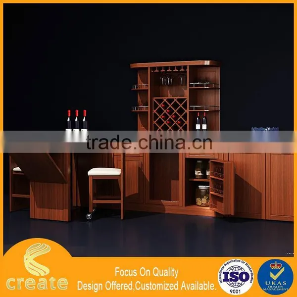 Maple Acrylic Wine Display Cabinets Glass Wine Bar Cabinet photo-4