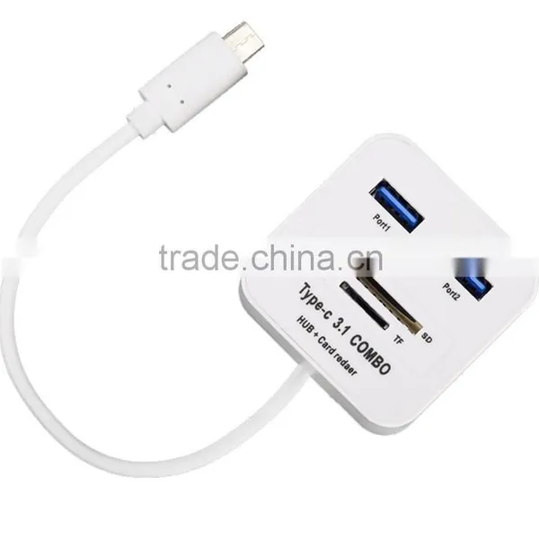 Universal Travel 3.1 Type C to 2 Ports Micro Card OTG Power Adapter photo-3