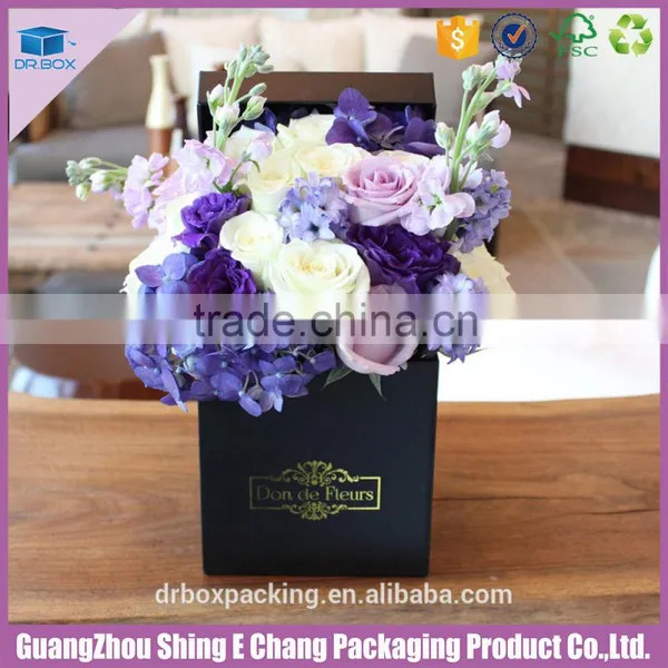 Environment-friendly Paperboard Printed Luxury Square Flower Packaging Box/rose Box photo-5