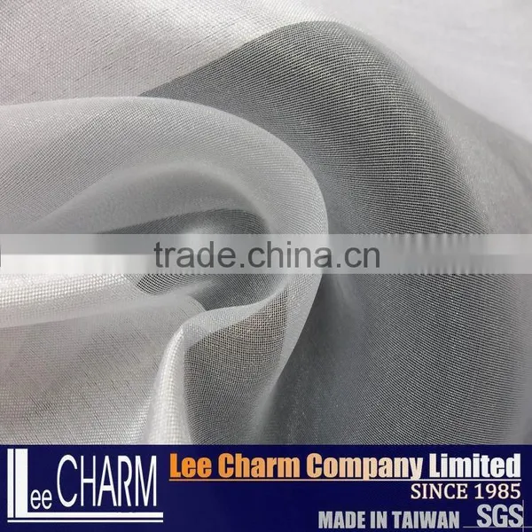 Black and White Sheer Voile Curtain Fabric photo-6