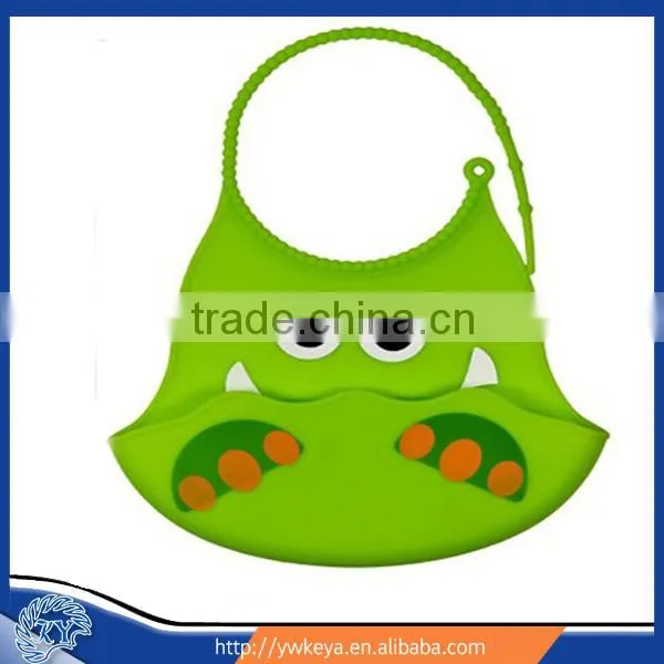 2014 Latest Design Eco-friendly Baby Silicone Bibs Wholesale With Different Animal Printing