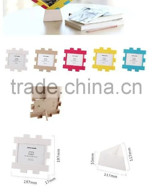 Puzzle Photo Frame Family / Wedding / Sexy Photo Frame Green Abs Plastic Photo Frame, Cheap 3D Plastic Photo Frame for Family Quality Choice photo-2