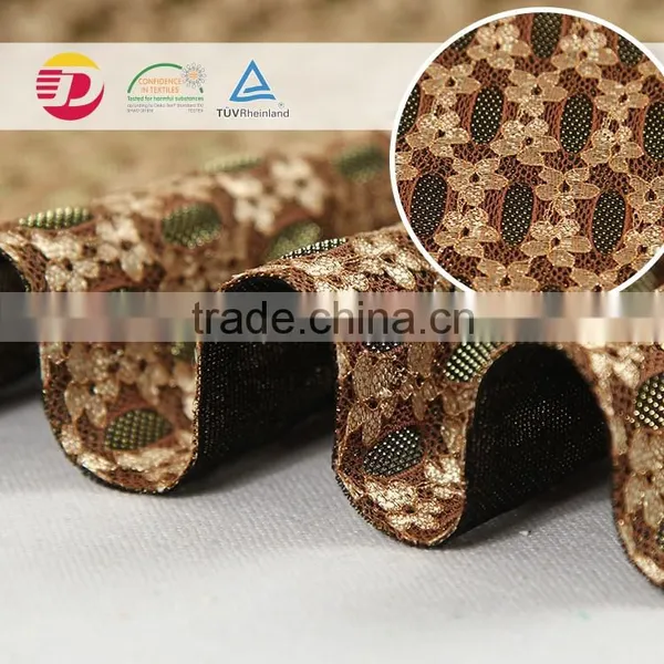 Wholesale Elastic Glitter 2014 High Quality Nylon and Spandex Lace Fabric Supplier's Choice photo-2